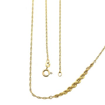 Gouden gedraaide schakelketting; 14 karaat; 81,5 cm, Handtassen en Accessoires, Ophalen of Verzenden, Gebruikt, Goud, Goud