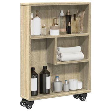 vidaXL Smalle Opbergtrolley Sonoma Eiken 48x13x68 cm Bewerkt, Huis en Inrichting, Verzenden, Nieuw