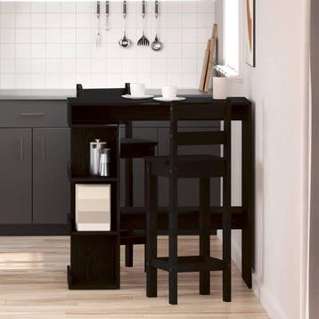 vidaXL Bartafel 100 x 48 x 101,5 cm Bewerkt hout Zwart Eiken, Verzenden