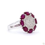 Bague - 18 carats Or blanc - 2.79ct. tw. Rubis - Diamant, Handtassen en Accessoires, Ringen, Nieuw