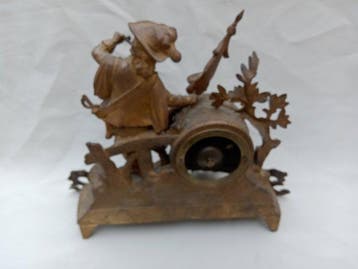 Figurale pendule - Antiek Messing, Zinklegering - 1850-1900