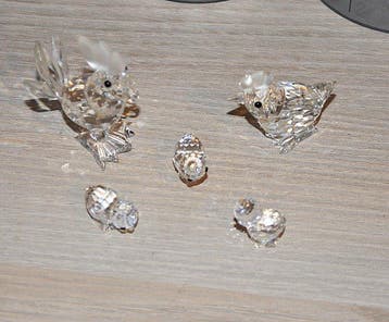 Swarovski - Figure - Chickens family (6) - Cristal, Verre