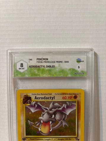 Pokémon - 1 Graded card - Aerodactyl 1/62 First edition,