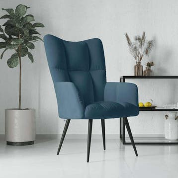 vidaXL Relaxstoel fluweel blauw, Verzenden, Nieuw