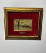 Pietro Fragiacomo (1856-1922) - Tramonto in laguna Venezia