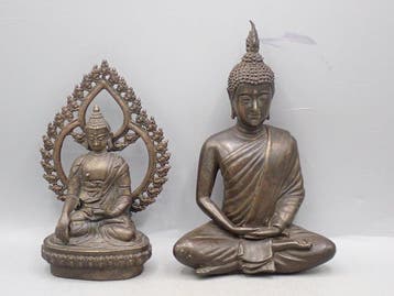 Figuur - Two Buddha statues (2) - Brons