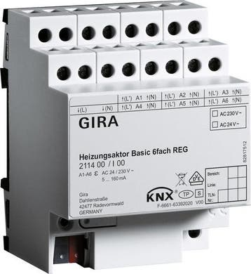 Gira Knx Actionneur De Chauffage De Base À 6 Canaux Din Rail, Bricolage & Construction, Verzenden
