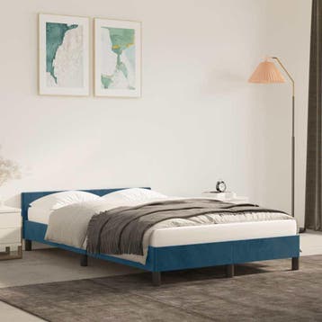 Bedframe fluweel 120x190 donkerblauw - 35% korting! Retou..., Verzenden