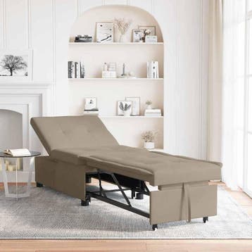 vidaXL Uittrekbare Slaapbank / zetel Taupe 194 x 67 x 82 cm, Huis en Inrichting, Zetels | Zetels, Verzenden, Nieuw