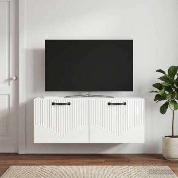 vidaXL Wandmontage TV-kast Hoogglans Wit 78,5 x 31 x 30 cm, Verzenden