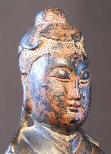 Antieke figuur van Wenchang Wang met lakwerk – 18e/19e eeuw