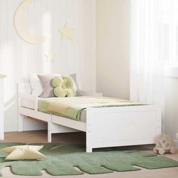 vidaXL Bedframe met hoofdeinde Wit 80 x 200 cm Bewerkt hout, Verzenden