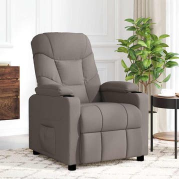vidaXL Massagestoel stof taupe, Verzenden