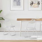 vidaXL Inklapbare stoel 2 pcs Wit 48 x 43,5 x 81 cm, Huis en Inrichting, Stoelen, Verzenden, Nieuw