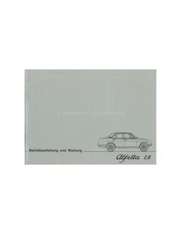 1976 ALFA ROMEO ALFETTA 1.8 INSTRUCTIEBOEKJE DUITS