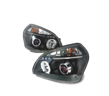 Phares Pour Hyundai Tucson 04-10 Angel Eyes Fond Noir, Verzenden