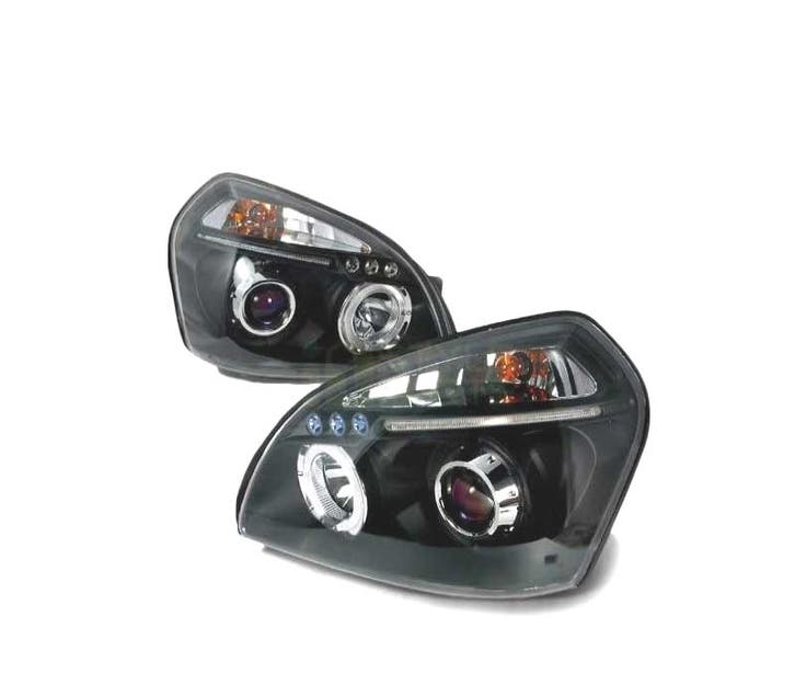 Phares Pour Hyundai Tucson 04-10 Angel Eyes Fond Noir, Autos : Pièces & Accessoires, Éclairage, Envoi
