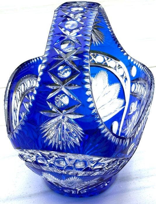 Kristall Glas Vase / Schale - Vaas - Kristal - Kristal, Antiek en Kunst, Antiek | Glaswerk en Kristal