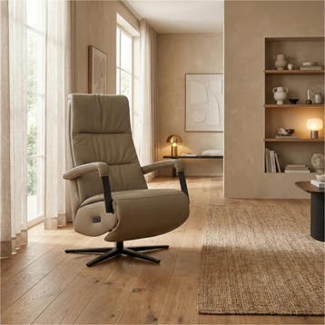 Leren elektrisch relaxfauteuil Core - Toledo Mocca, Bohemian, Industrieel, Modern, Scandinavisch, Nieuw, Ophalen of Verzenden