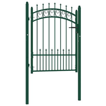 vidaXL Poort met speerpunten 100x125 cm staal groen, Verzenden, Nieuw