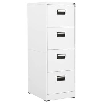 vidaXL Archiefkast 46x62x133 cm staal wit, Huis en Inrichting, Verzenden, Nieuw