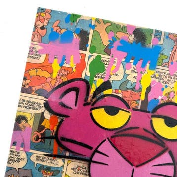 Koen Betjes (1992) - Pink Panther x Comics Collage - canvas