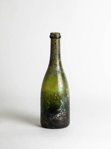 1800s Champagne Demis - Fles (2) - Glas - met iriserende