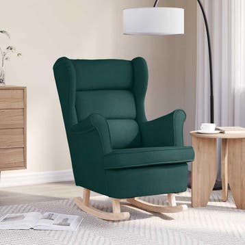 vidaXL Schommelstoel 74x90x102 cm stof donkergroen, Huis en Inrichting, Fauteuils, Verzenden, Nieuw