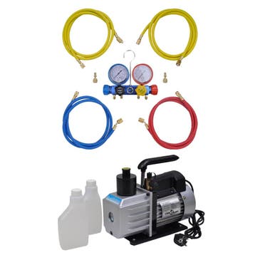 vidaXL Vacuümpomp 50 L/min met 4-voudige manometerset, Elektronische apparatuur, Verzenden, Nieuw