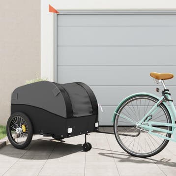 vidaXL Fietstrailer 45 kg ijzer zwart, Verzenden