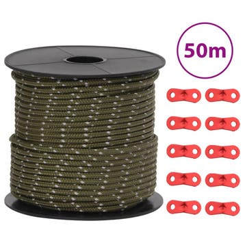 vidaXL Tentscheerlijn met reflecterende strips en spanners, Caravans en Kamperen, Verzenden, Nieuw