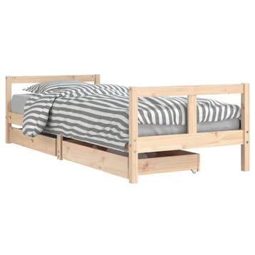 Kinderbed 80x200 grenen met lades | Retour deal | 34% kor..., 85 tot 100 cm, Verzenden, Zo goed als nieuw, Lattenbodem