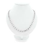 Zilveren fantasie schakelketting, Handtassen en Accessoires, Kettingen, Ophalen of Verzenden, Gebruikt, Overige kleuren, Zilver