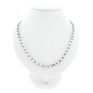 Zilveren fantasie schakelketting, Handtassen en Accessoires, Kettingen, Ophalen of Verzenden, Gebruikt, Zilver, Zilver