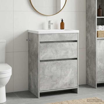 vidaXL Badkamer Onder Het Wastafel Kast Betongrijs 56 x 37,5, Huis en Inrichting, Verzenden, Nieuw