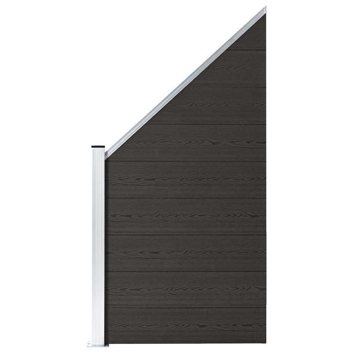 vidaXL Schuttingpaneel 95x(105-180) cm HKC zwart, Jardin & Terrasse, Clôtures de jardin, Envoi