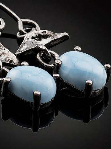 Zilver, Larimar - Oorbellen - Ocean Breeze, Collections