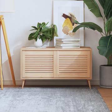 vidaXL Kastdeuren met lamellen 2 st 39,5x49,4 cm massief, Verzenden