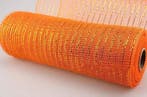 Decomesh metallic oranje 26 cm rol 9 meter voor kransen en