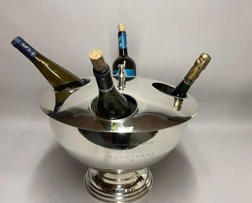 Rafraîchisseur à champagne - Laiton plaqué argent - pour, Antiquités & Art