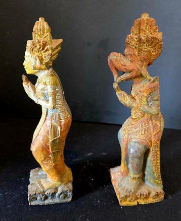 3 Balinese snijwerken - collectie Jac Hoogerbrugge - Hout -