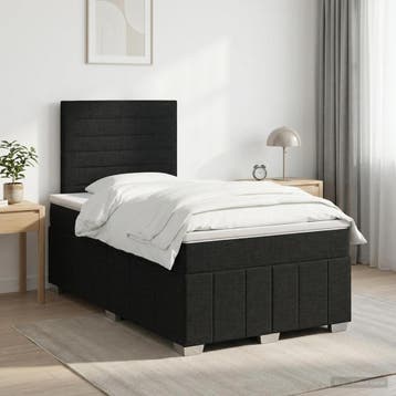 vidaXL Boxspringbed met matras met hoofdeinde Zwart 120 x, Verzenden