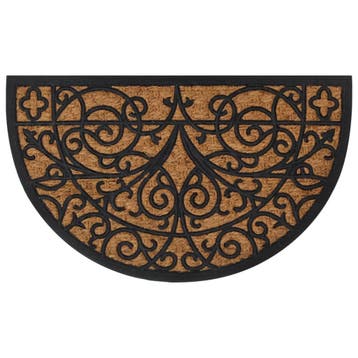 vidaXL Deurmat halfrond 45x75 cm rubber en kokosvezel, Tuin en Terras, Verzenden, Nieuw
