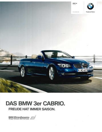 2010 BMW 3 SERIE CABRIOLET BROCHURE DUITS, Nieuw