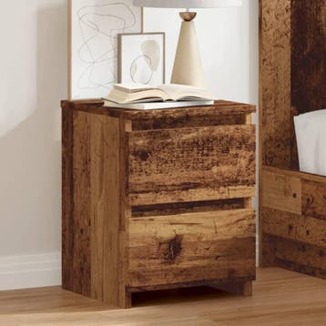 vidaXL Nachtkastjes 2 st 30x30x40 cm bewerkt hout oud, Huis en Inrichting, Verzenden, Nieuw
