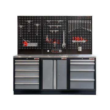Werkbank set met MDF werkblad met RVS plaat omkleed,, Ophalen of Verzenden, Nieuw