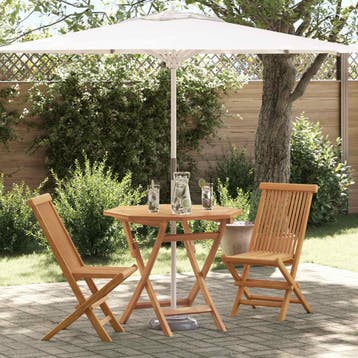 vidaXL Tuin Eettafel Set 3 st Bruin Massief Acacia Hout, Verzenden, Nieuw