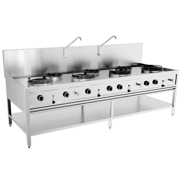 Wokfornuis | Gas | 7 Branders (3x 9kW + 4x 17kW) | Waakvlam, Zakelijke goederen, Horeca | Keukenapparatuur, Nieuw in verpakking