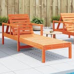 vidaXL Ligbed 199,5x62x55 cm massief grenenhout wasbruin, Verzenden, Nieuw