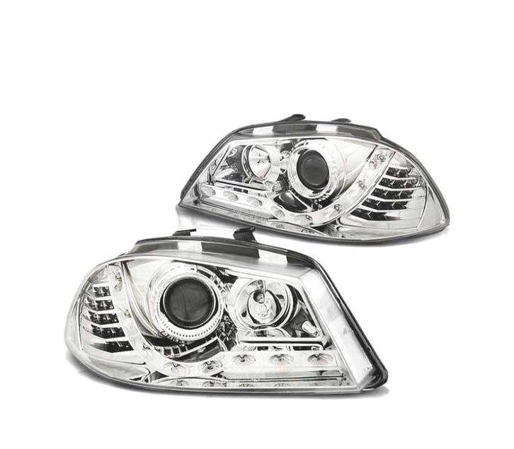 PHARES LED POUR SEAT IBIZA 6L 02-08 CHROMÉ, Autos : Pièces & Accessoires, Éclairage, Envoi